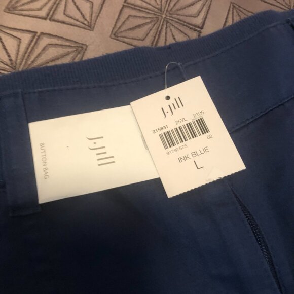 Women’s J. Jill Caper Capri Stretch Waist NAVY INK Blue Size L NWT - Picture 2 of 6